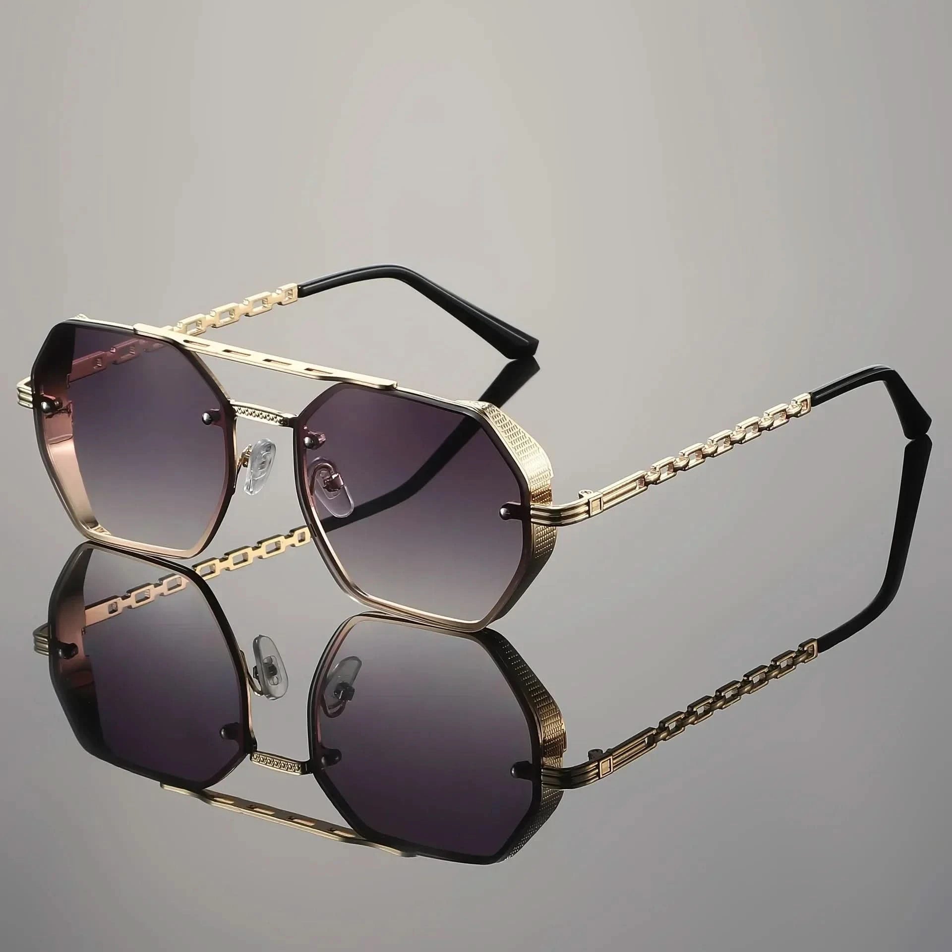 Storme Chain™ | Chain-Link Temple Octagonal Sunglasses | UV400