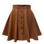 Jupe en velours côtelé boutonnée Sophia