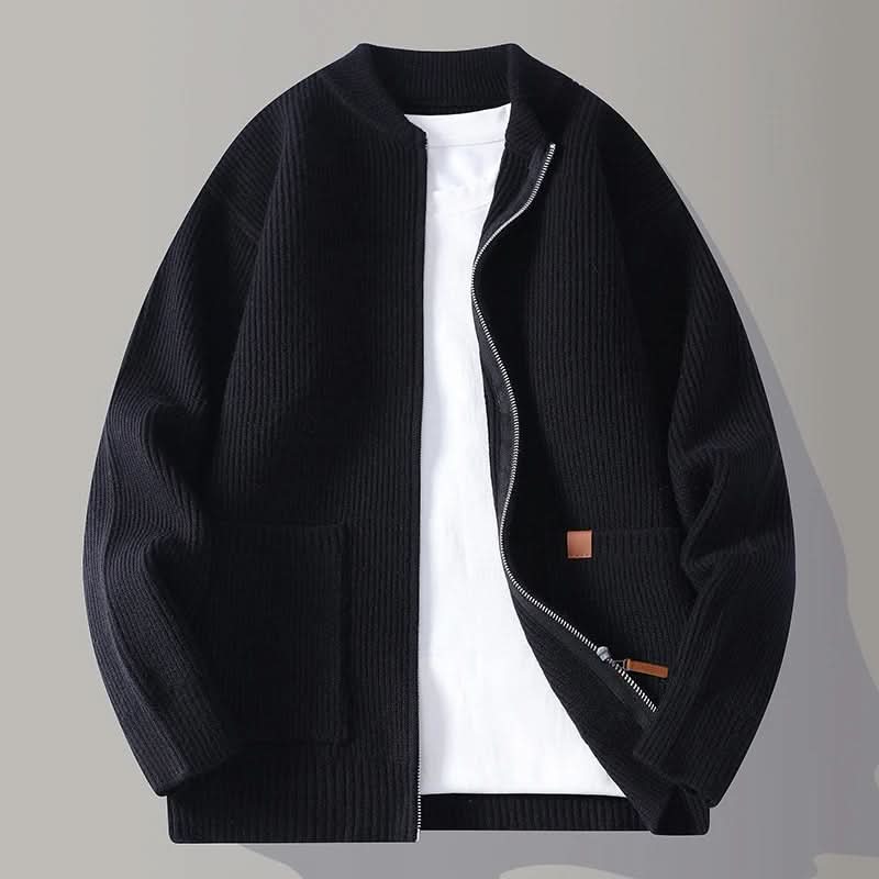 Oliver | Chaqueta de punto de canalé con cremallera