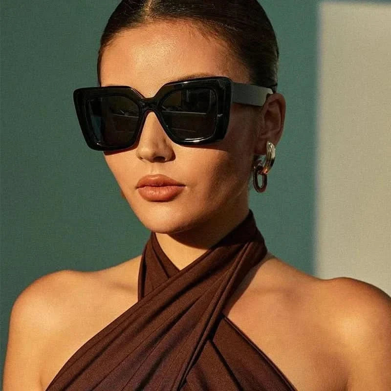 Milana Gloss™ | High-Gloss Geometric Sunglasses | UV400 Runway