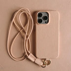 Funda bandolera para iPhone de cuero genuino vacuno