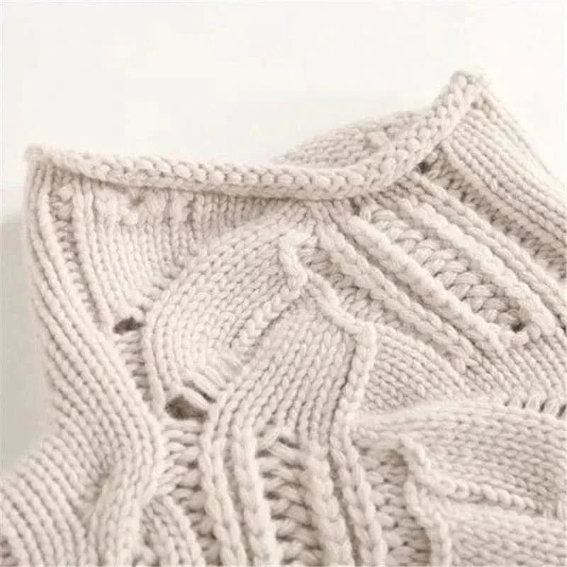 Lydia | Pull col roulé en maille torsadée