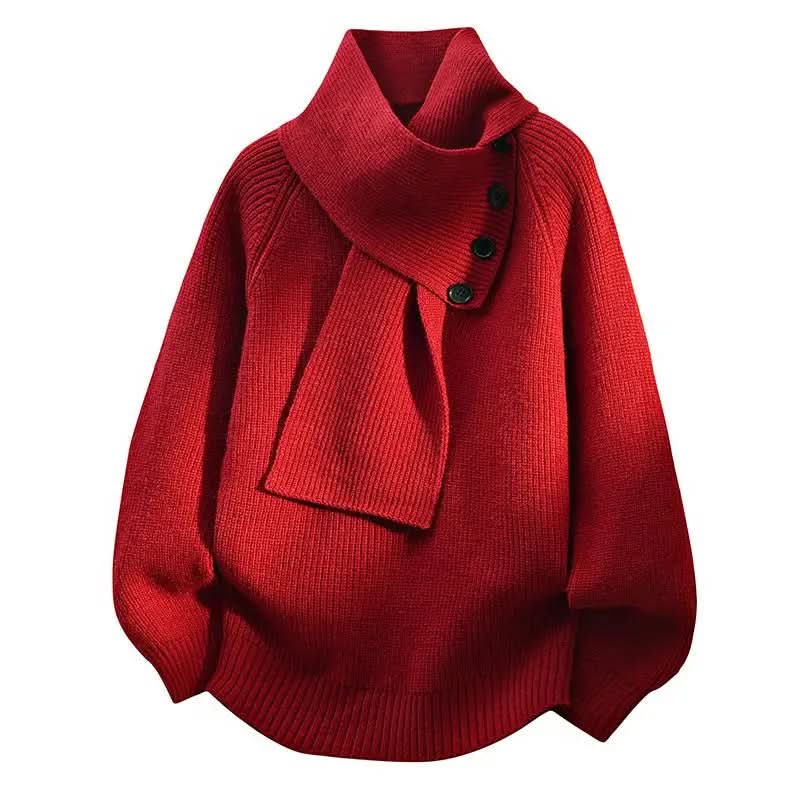 Lydia | Suéter de punto elegante con cuello de pañuelo