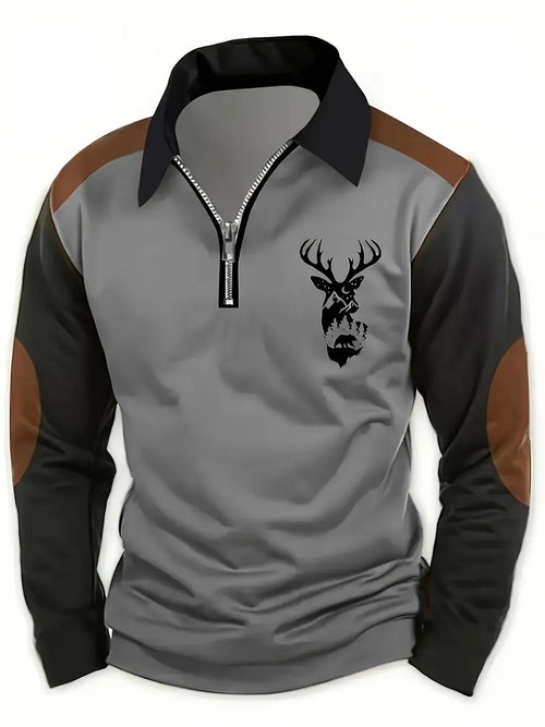 Arden | Sudadera con cremallera de cuarto con diseño clásico de venado