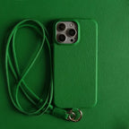 Funda bandolera para iPhone de cuero genuino vacuno