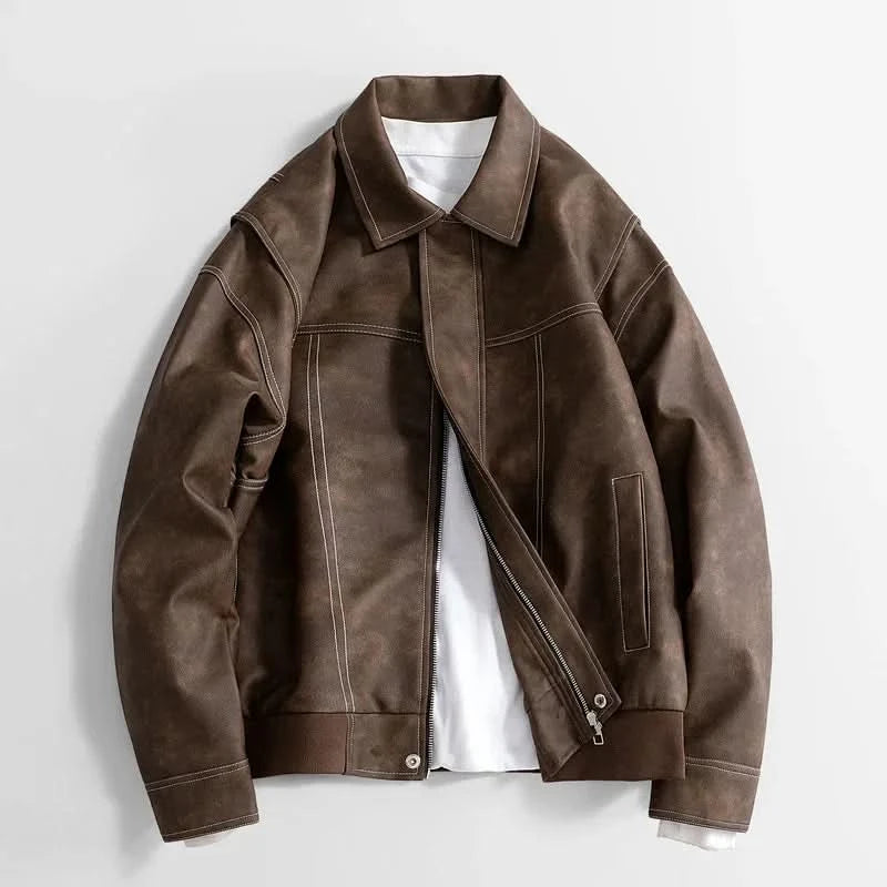 Chaqueta de cuero clásica Hafford