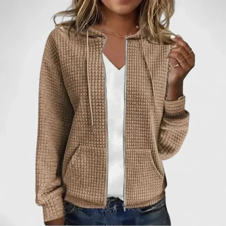 Martha | Cárdigan elegante texturizado con cremallera