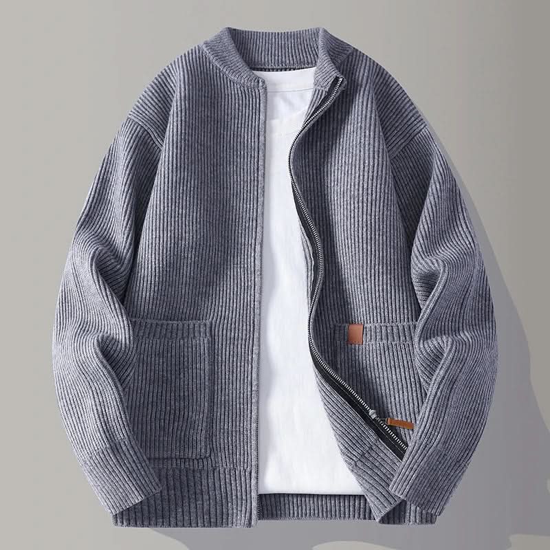 Oliver | Chaqueta de punto de canalé con cremallera