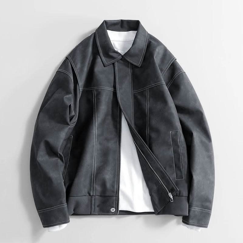 Chaqueta de cuero clásica Hafford
