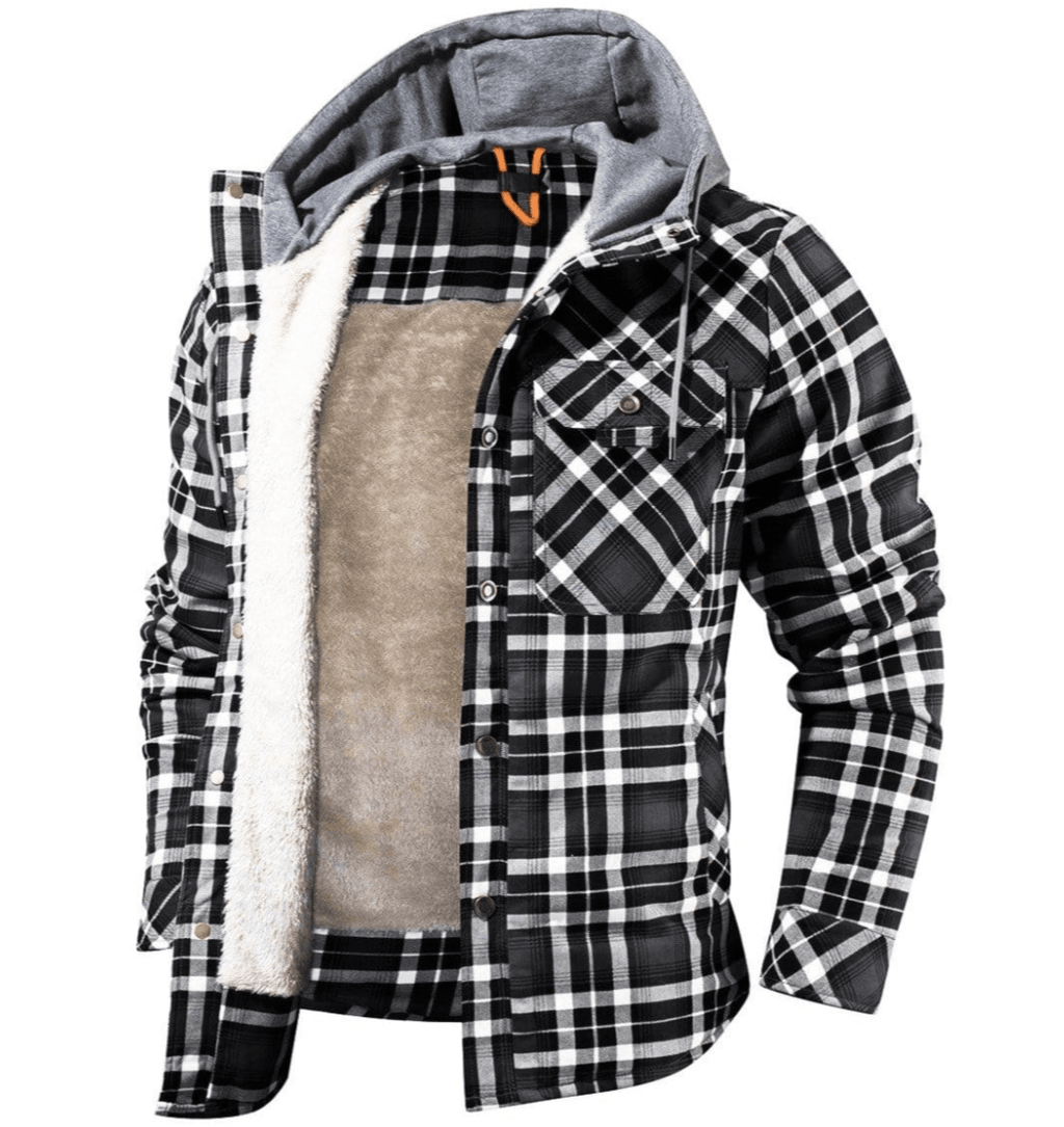 Caleb | Veste à capuche à carreaux robuste