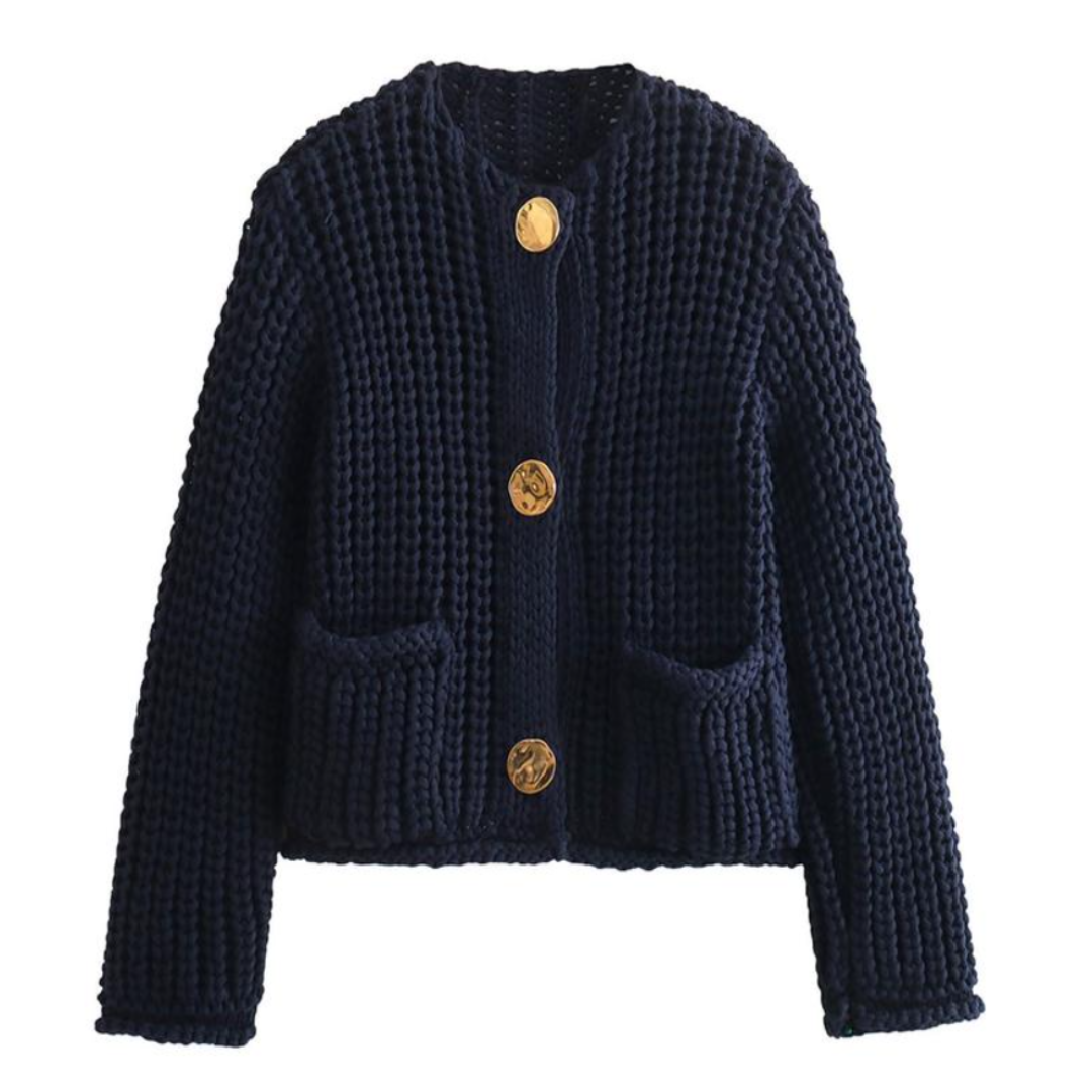 Laura | Gilet court en maille à manches longues