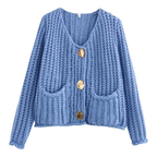 Laura | Gilet court en maille à manches longues