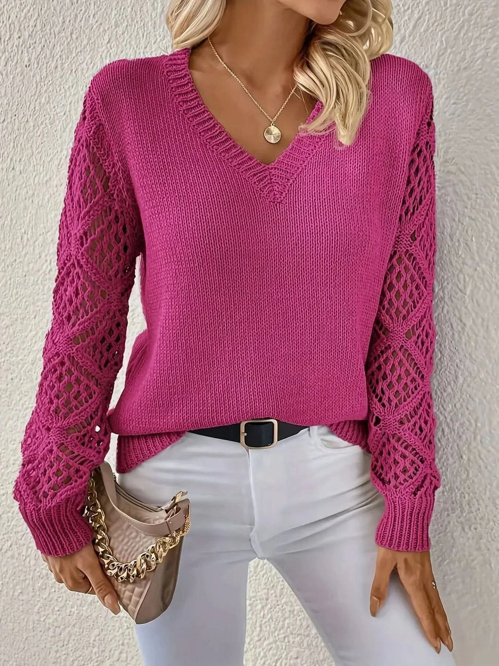 Talia | Pull en maille élégant à col en V