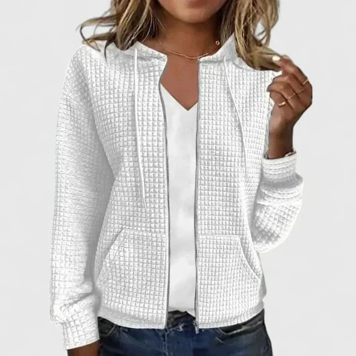 Martha | Cárdigan elegante texturizado con cremallera
