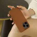 Funda bandolera para iPhone de cuero genuino vacuno