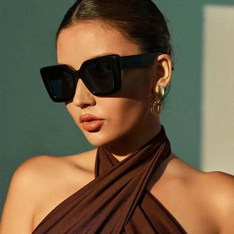 Milana Gloss™ | High-Gloss Geometric Sunglasses | UV400 Runway