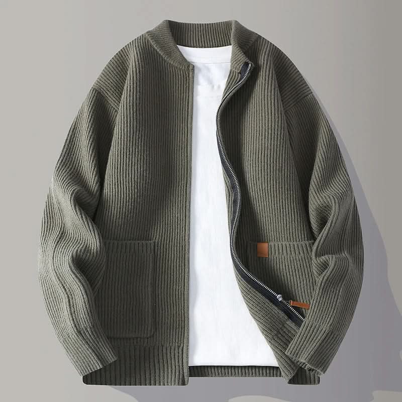 Oliver | Chaqueta de punto de canalé con cremallera