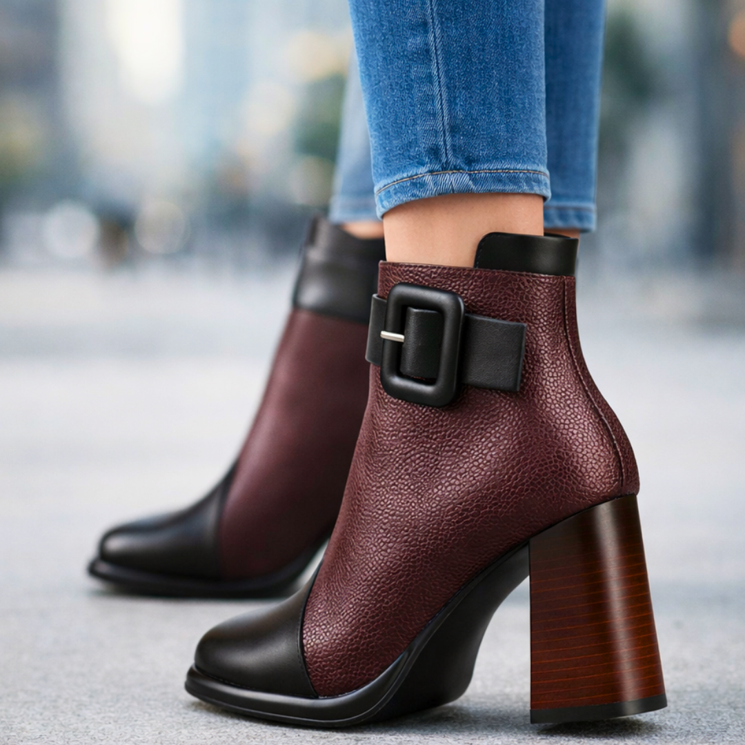 Bottes en cuir grainé Harper Lane