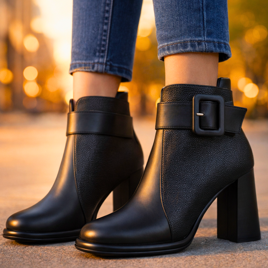 Bottes en cuir grainé Harper Lane