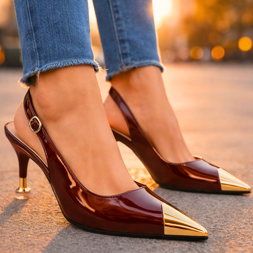 Tacones de aguja con tira trasera Odette