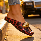 Harper Lane Zapatos sin Cordones de Cuero con Estampado de Leopardo