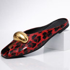 Harper Lane Zapatos sin Cordones de Cuero con Estampado de Leopardo