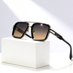 Grid Master™ | Flat-Lens Square Sunglasses | UV400 Metal Detail