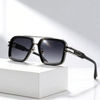 Grid Master™ | Flat-Lens Square Sunglasses | UV400 Metal Detail