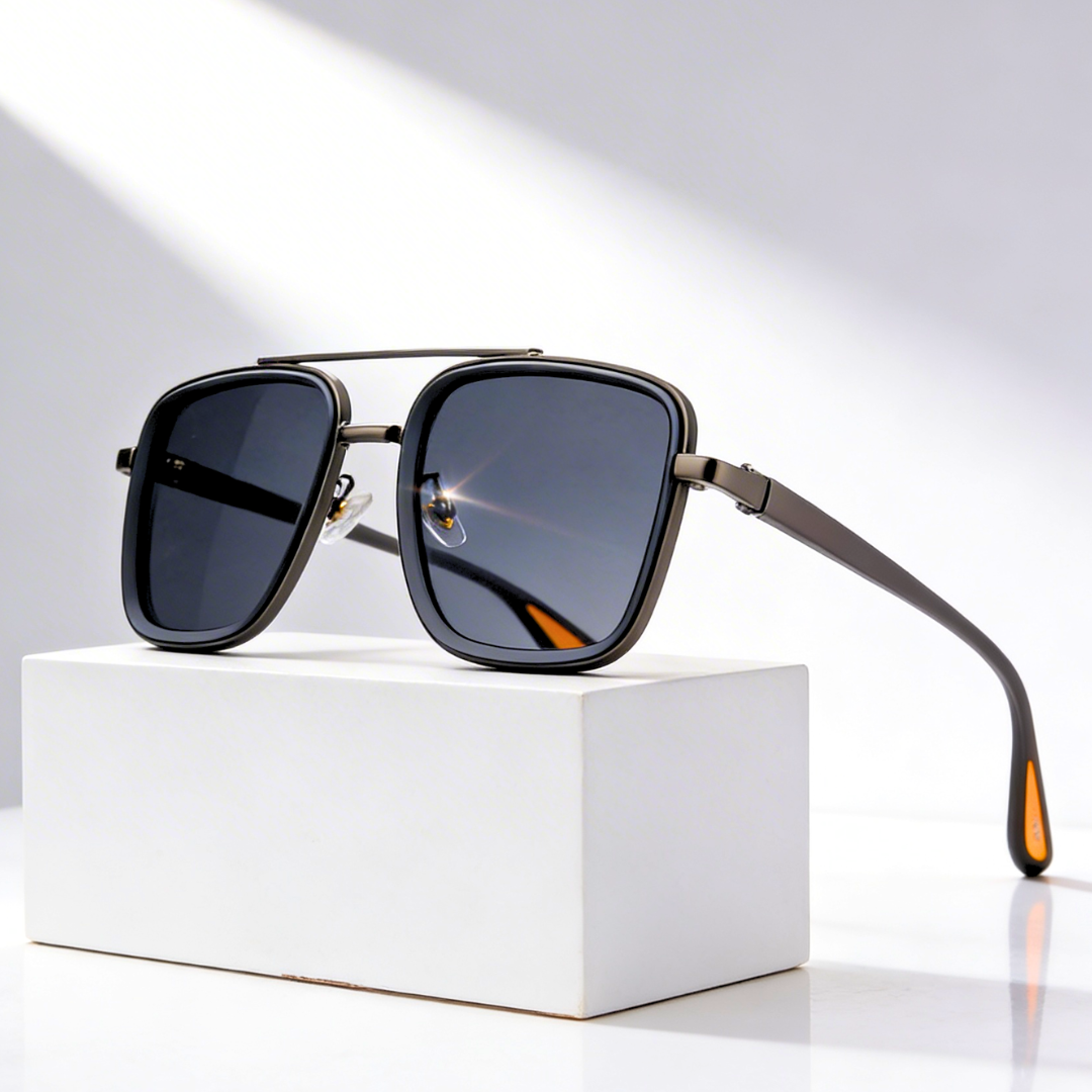 Rift Noir X™ | Square Metal-Acetate Sunglasses | UV380