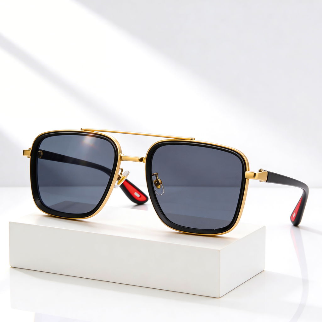 Rift Noir X™ | Square Metal-Acetate Sunglasses | UV380