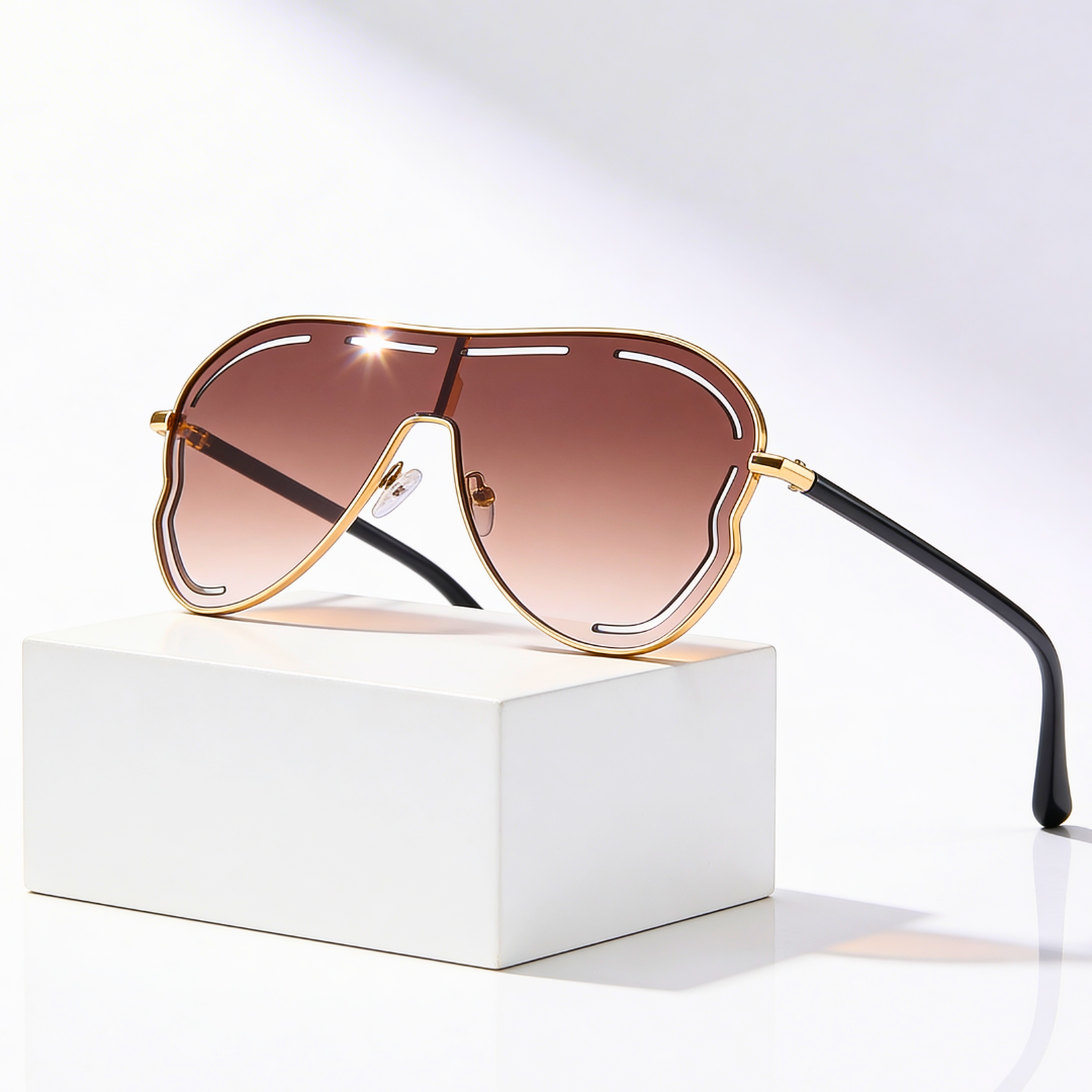 Dahlia Shield™ | Shield Gradient Aviator Sunglasses | UV400 Gold
