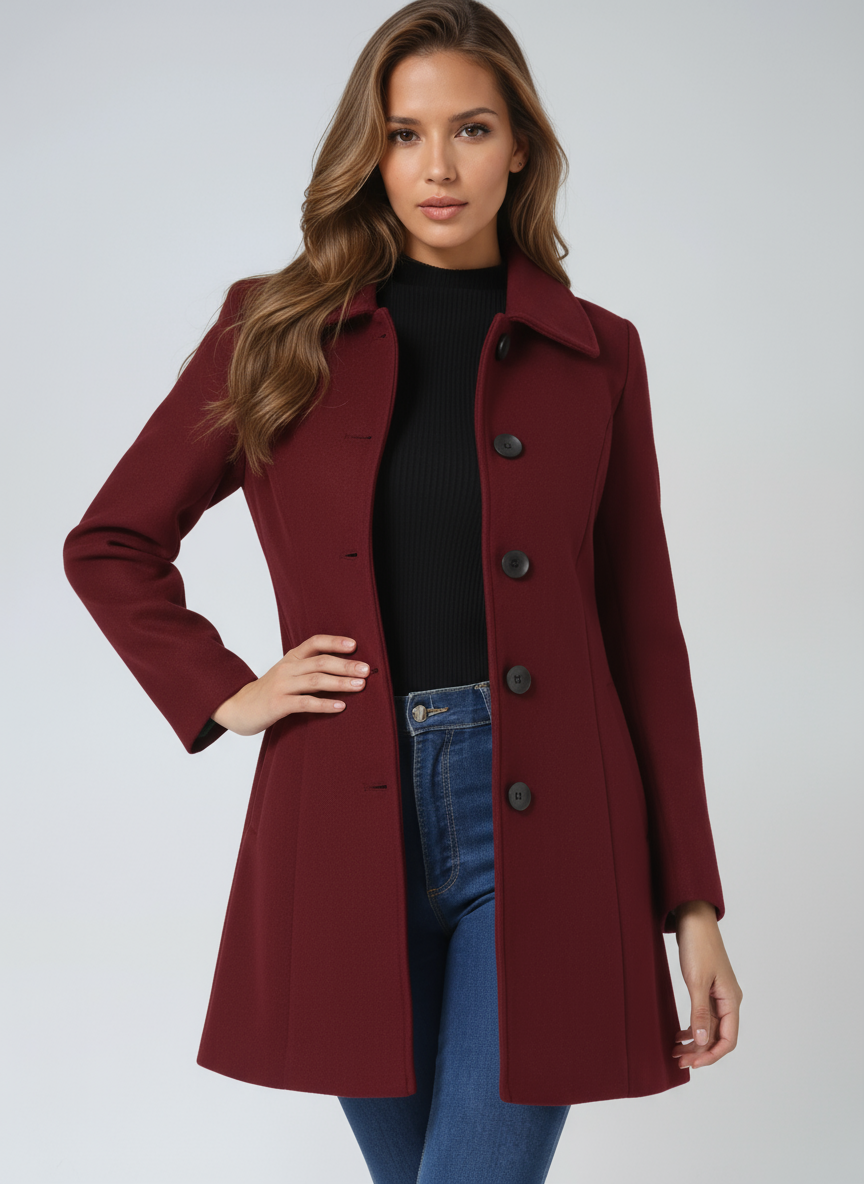 Katherine | Abrigo elegante de botonadura sencilla