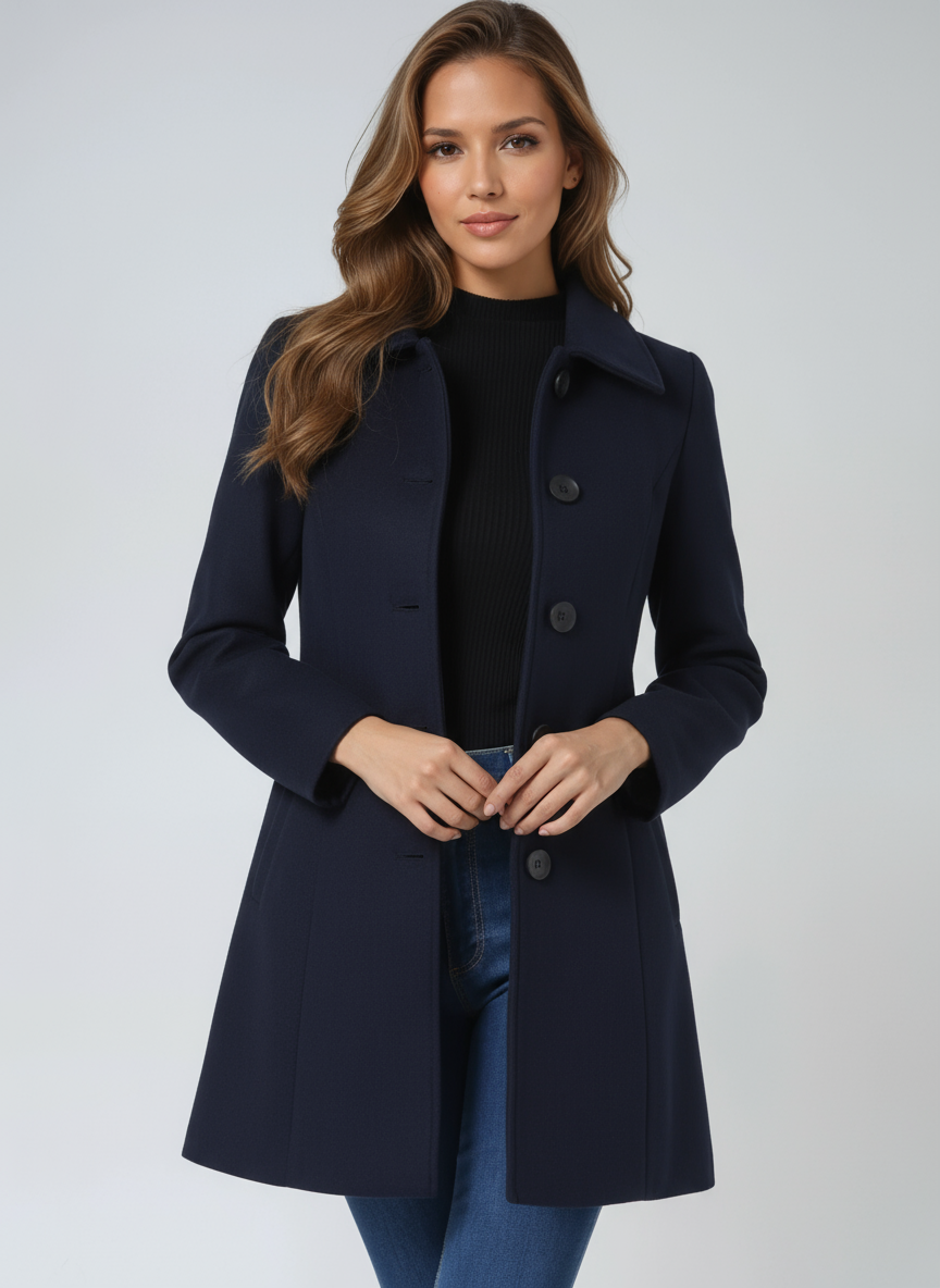 Katherine | Abrigo elegante de botonadura sencilla