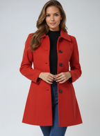 Katherine | Abrigo elegante de botonadura sencilla