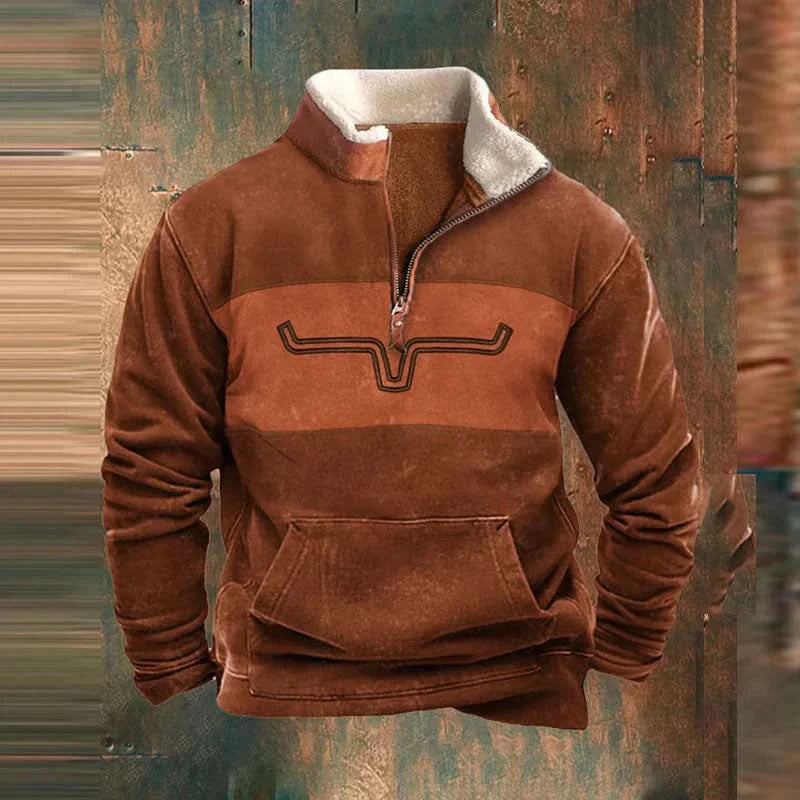 Grayson | Suéter polar con media cremallera y mangas estampadas