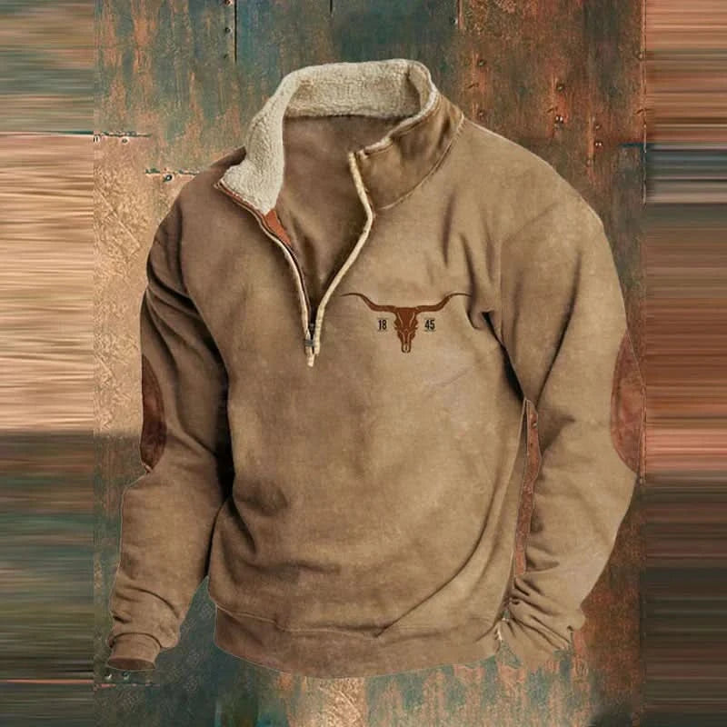 Grayson | Suéter polar con media cremallera y mangas estampadas