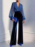 Vivienne | Mono elegante de malla con cuello de pico