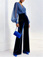 Vivienne | Mono elegante de malla con cuello de pico