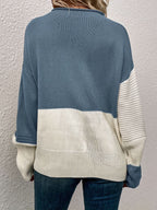 Talia | Sudadera con hombros caídos elegante bicolor