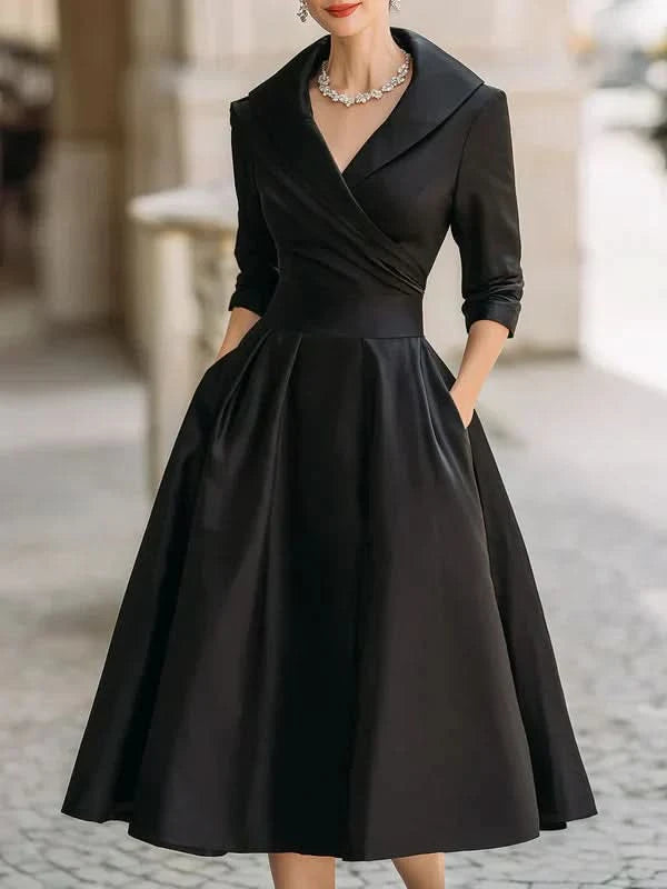 Gabriella | Robe midi gracieuse à col cache-cœur