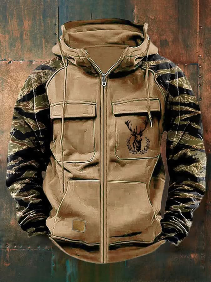 Neil | Sudadera con Capucha y Cremallera Multipolsillos Limpia
