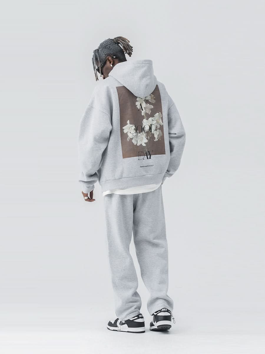 Floral™ | Sudadera con Capucha Estampado de Flores en la Espalda – Sudadera Artística Suave