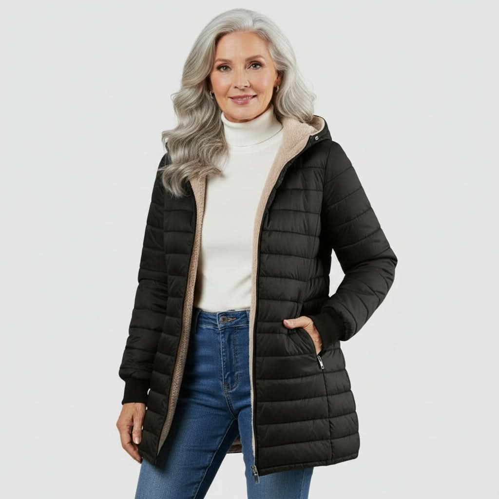 Helena | Abrigo de invierno con capucha cómodo