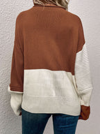 Talia | Sudadera con hombros caídos elegante bicolor