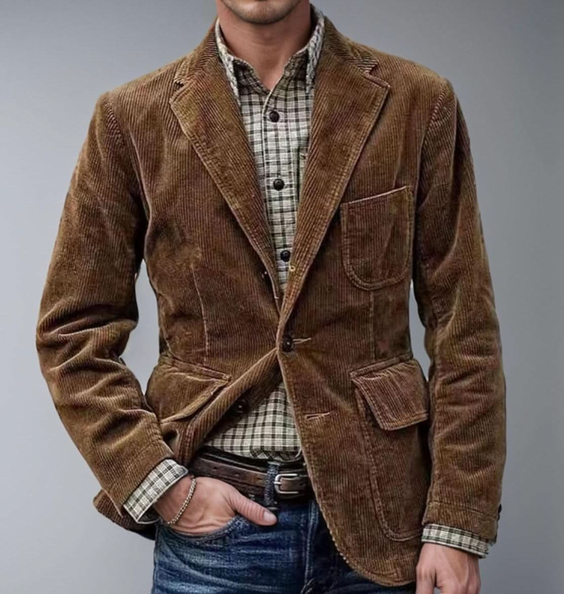 Frank | Ensemble Blazer et Gilet en Velours Côtelé 2 Pièces Premium