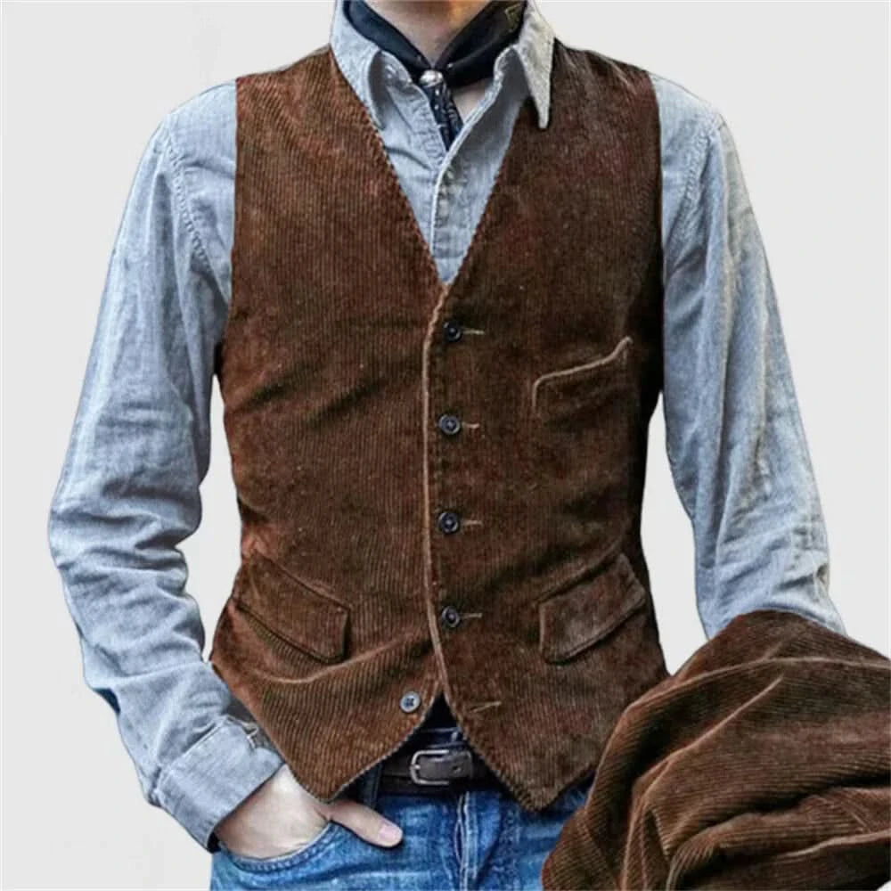 Frank | Conjunto de dos piezas de blazer y chaleco de pana prémium