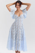 Austen™ | Blue Floral Lace Midi Dress