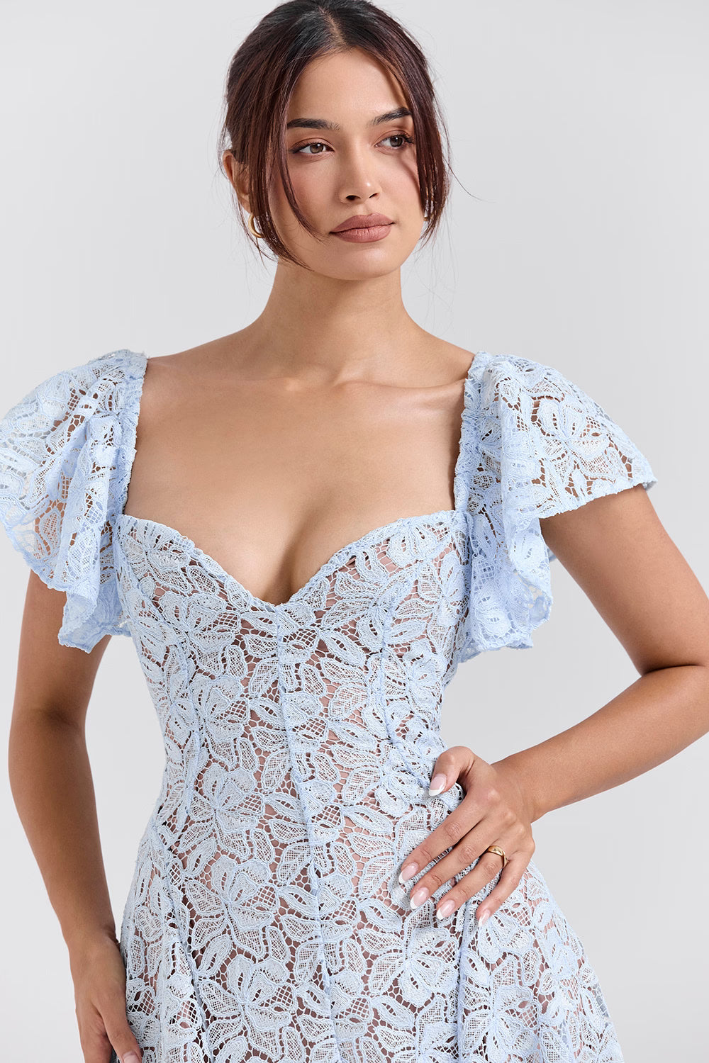 Austen™ | Blue Floral Lace Midi Dress