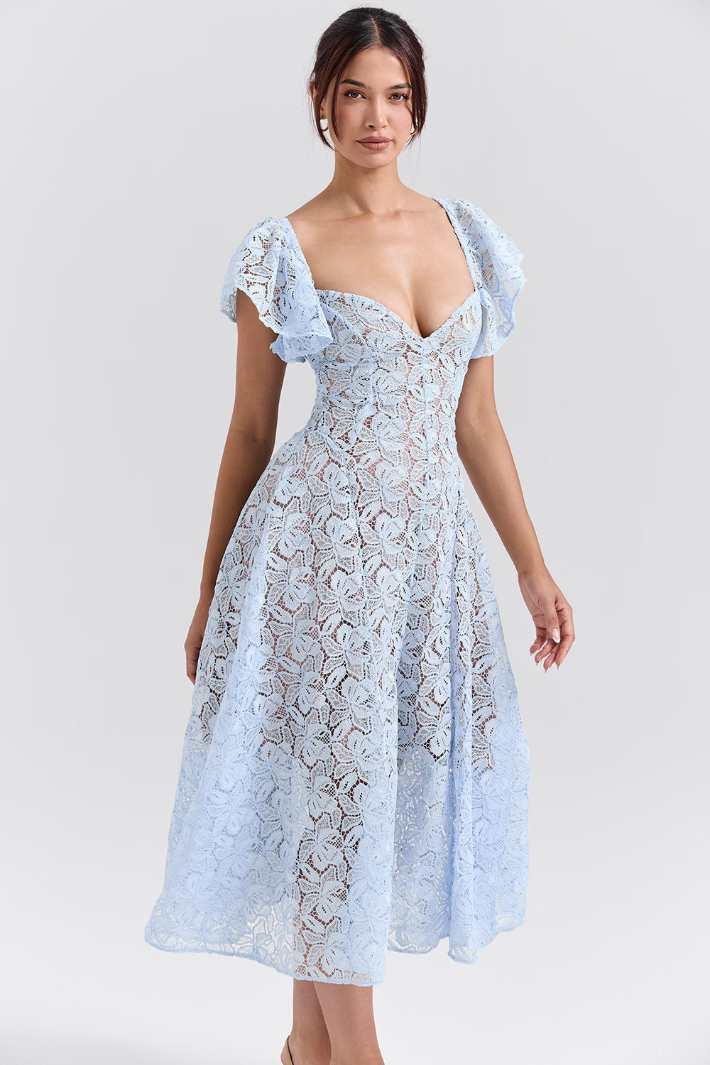 Austen™ | Blue Floral Lace Midi Dress