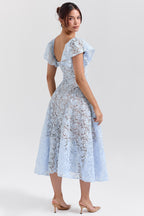 Austen™ | Blue Floral Lace Midi Dress